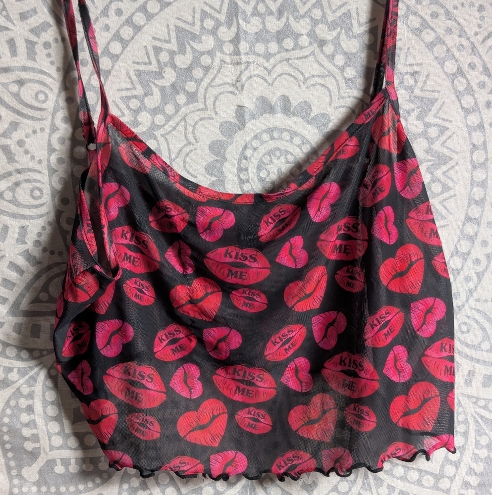 💕 Shein 2XL Mesh Kiss Top